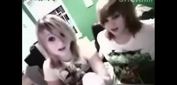  Nasty emo lesbians having fun on webcam
